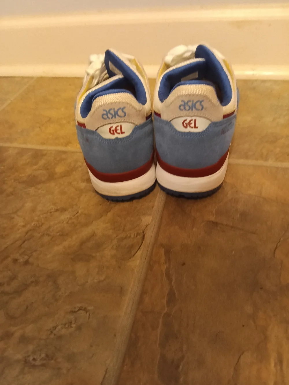 Asics White, Blue & Red Gel-Lyte III Sneakers